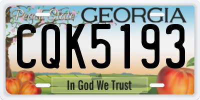 GA license plate CQK5193