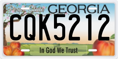 GA license plate CQK5212