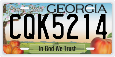GA license plate CQK5214