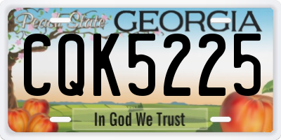 GA license plate CQK5225