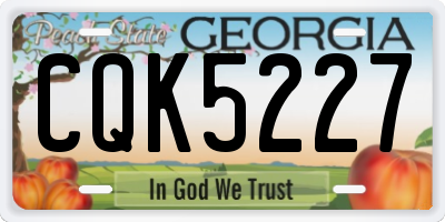 GA license plate CQK5227