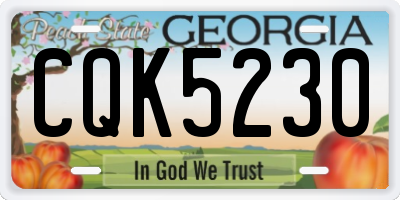 GA license plate CQK5230