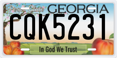 GA license plate CQK5231