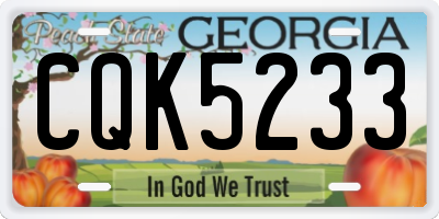 GA license plate CQK5233
