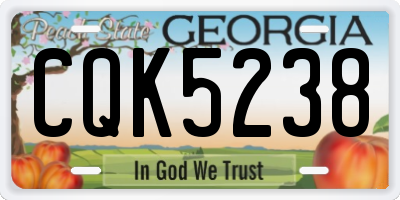 GA license plate CQK5238