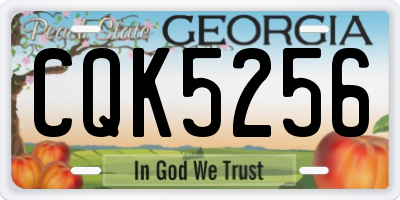 GA license plate CQK5256