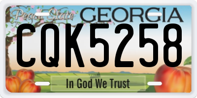 GA license plate CQK5258