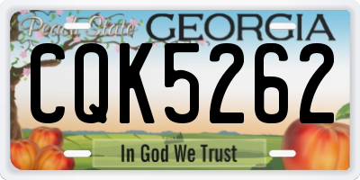 GA license plate CQK5262