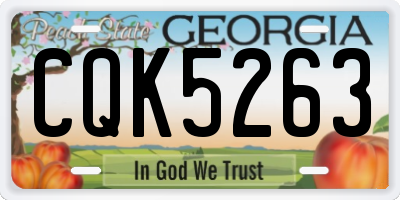 GA license plate CQK5263