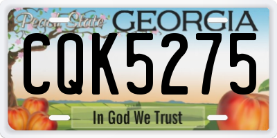GA license plate CQK5275