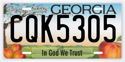 GA license plate CQK5305