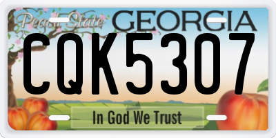 GA license plate CQK5307