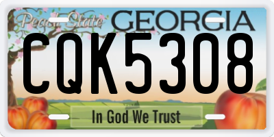 GA license plate CQK5308