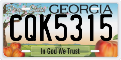 GA license plate CQK5315