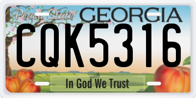 GA license plate CQK5316