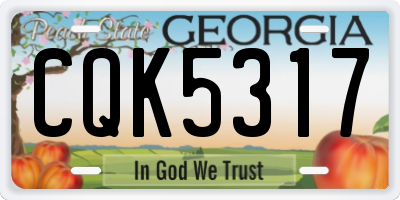 GA license plate CQK5317
