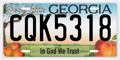 GA license plate CQK5318