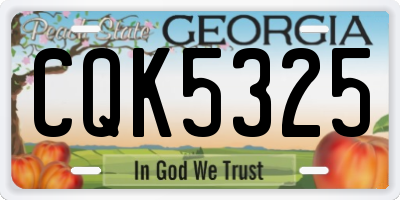 GA license plate CQK5325