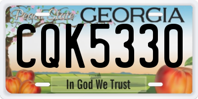 GA license plate CQK5330