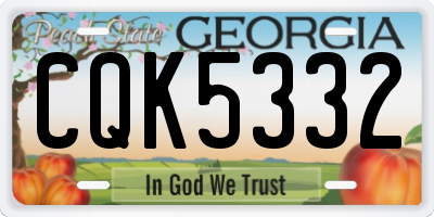 GA license plate CQK5332