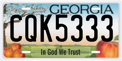 GA license plate CQK5333