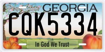 GA license plate CQK5334