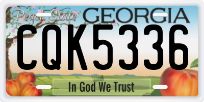 GA license plate CQK5336