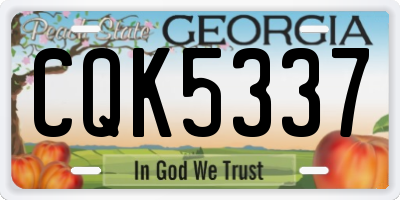 GA license plate CQK5337