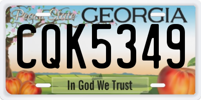 GA license plate CQK5349