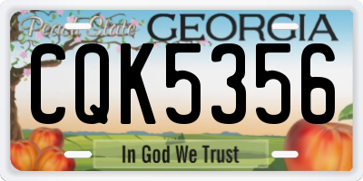 GA license plate CQK5356