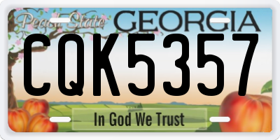 GA license plate CQK5357
