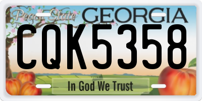GA license plate CQK5358