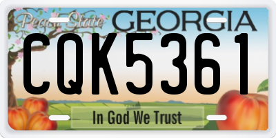 GA license plate CQK5361
