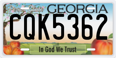 GA license plate CQK5362