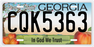 GA license plate CQK5363