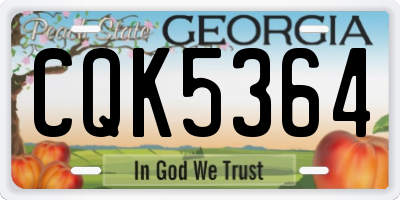 GA license plate CQK5364