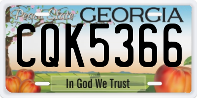 GA license plate CQK5366