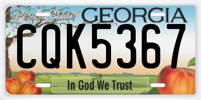 GA license plate CQK5367