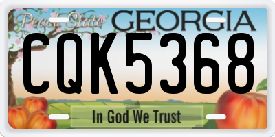 GA license plate CQK5368