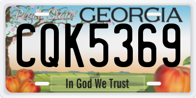 GA license plate CQK5369