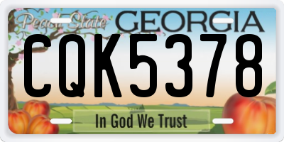 GA license plate CQK5378