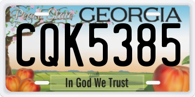 GA license plate CQK5385
