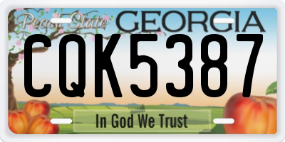 GA license plate CQK5387