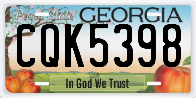 GA license plate CQK5398
