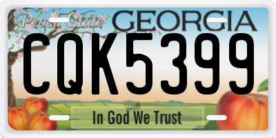 GA license plate CQK5399