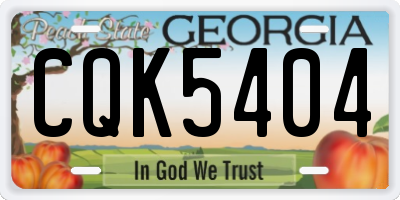 GA license plate CQK5404