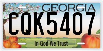 GA license plate CQK5407