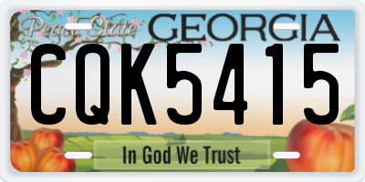 GA license plate CQK5415