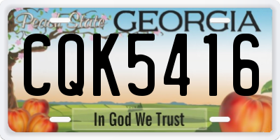 GA license plate CQK5416