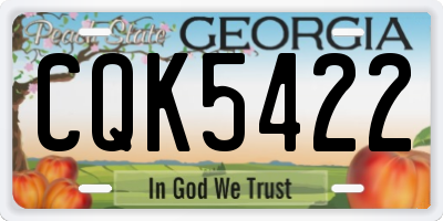 GA license plate CQK5422